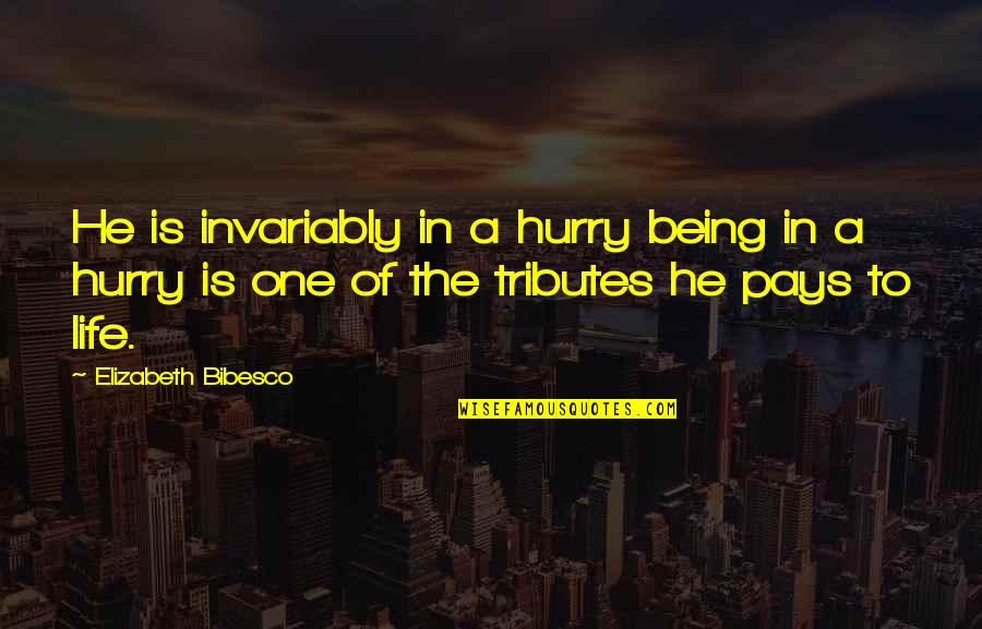Stoilov Rk Quotes By Elizabeth Bibesco: He is invariably in a hurry being in
