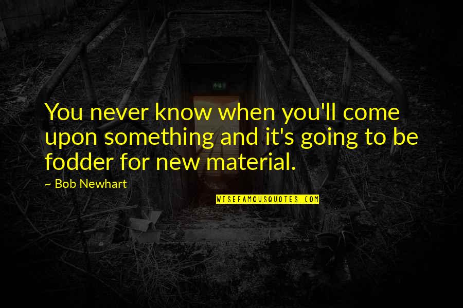 Stolismos Quotes By Bob Newhart: You never know when you'll come upon something Stolismos Quotes By Bob Newhart: You never know when you'll come upon something
