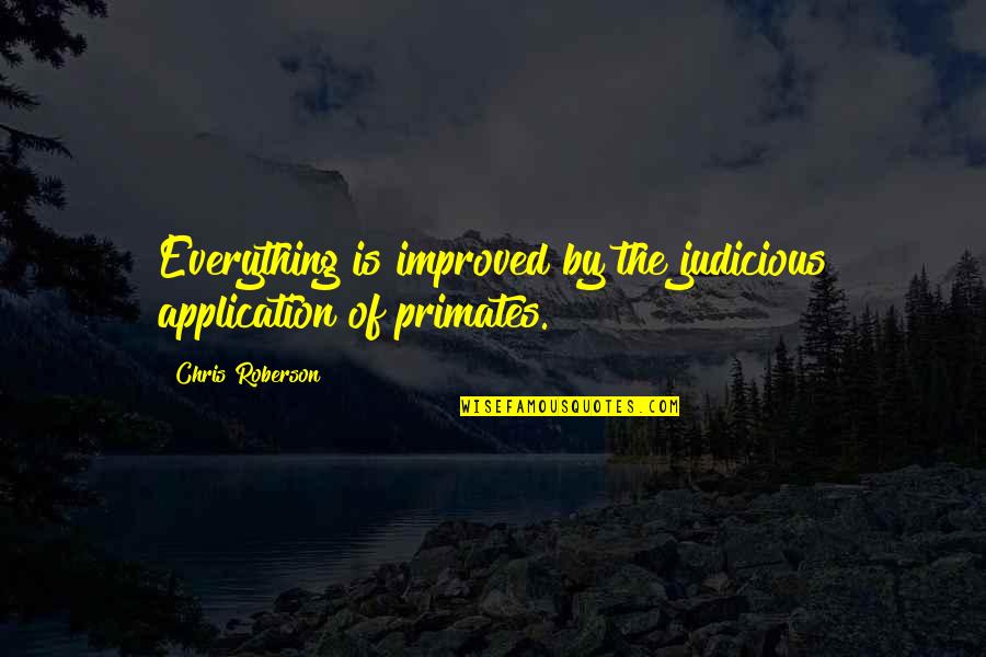 Stolowitz Lake Quotes By Chris Roberson: Everything is improved by the judicious application of