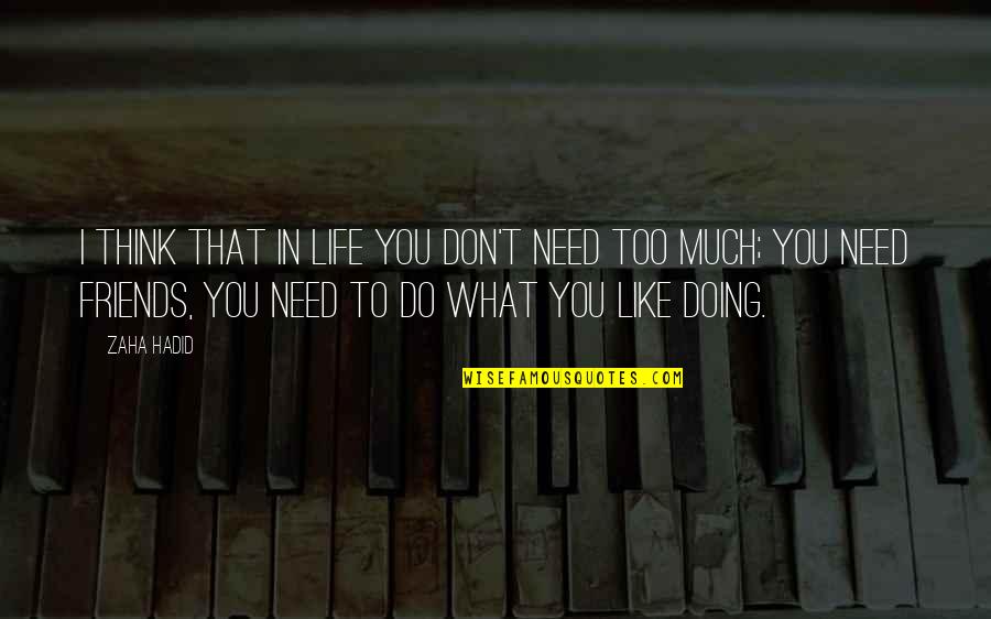 Stolpaw Quotes By Zaha Hadid: I think that in life you don't need