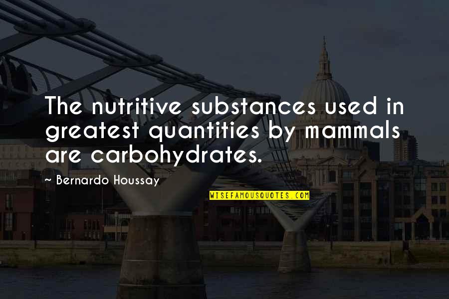 Stolpern Spr Che Quotes By Bernardo Houssay: The nutritive substances used in greatest quantities by Stolpern Spr Che Quotes By Bernardo Houssay: The nutritive substances used in greatest quantities by