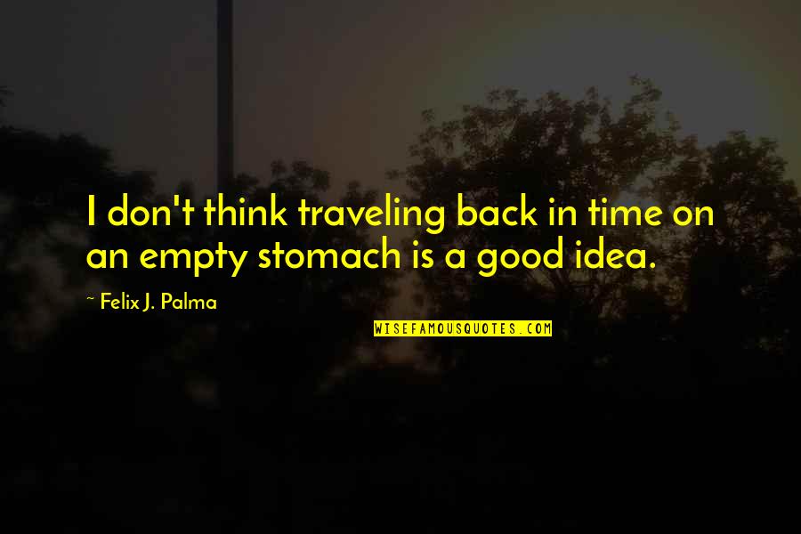 Stomach And Back Quotes By Felix J. Palma: I don't think traveling back in time on