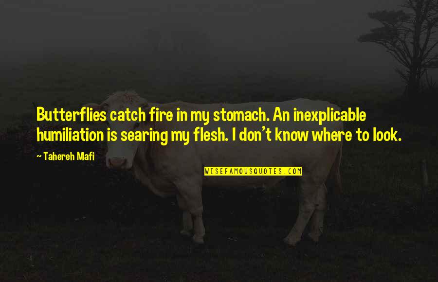 Stomach Butterflies Quotes By Tahereh Mafi: Butterflies catch fire in my stomach. An inexplicable