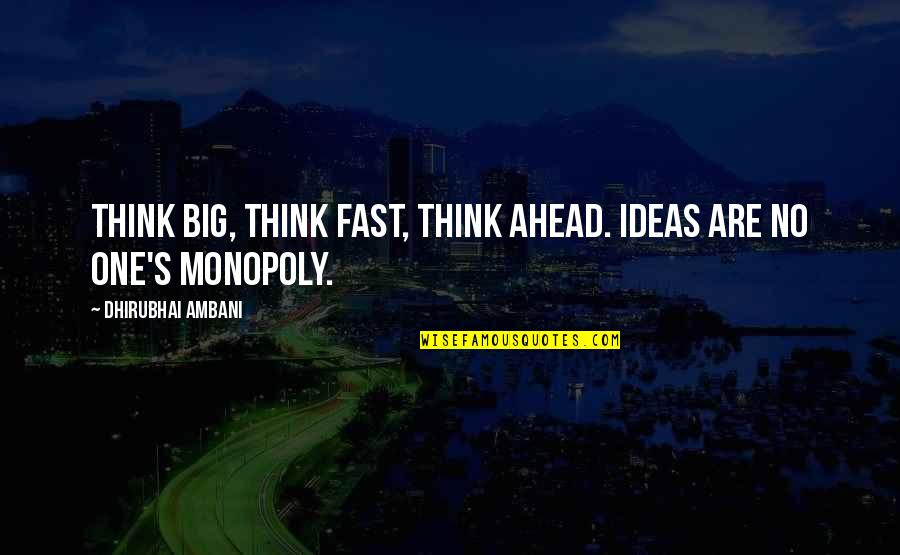 Stomach Growling Quotes By Dhirubhai Ambani: Think big, think fast, think ahead. Ideas are