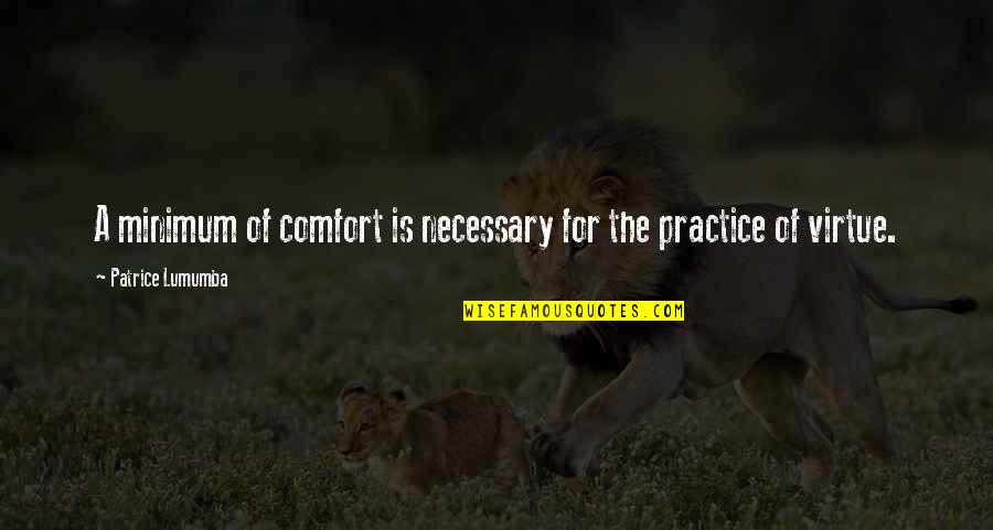 Stomme Vragen Quotes By Patrice Lumumba: A minimum of comfort is necessary for the Stomme Vragen Quotes By Patrice Lumumba: A minimum of comfort is necessary for the