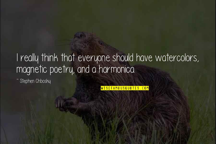 Stomped Quotes By Stephen Chbosky: I really think that everyone should have watercolors,