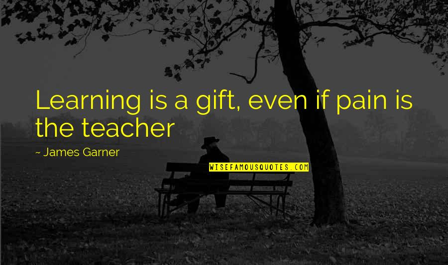 Stonaker Surname Quotes By James Garner: Learning is a gift, even if pain is