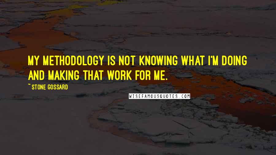 Stone Gossard quotes: My methodology is not knowing what I'm doing and making that work for me.