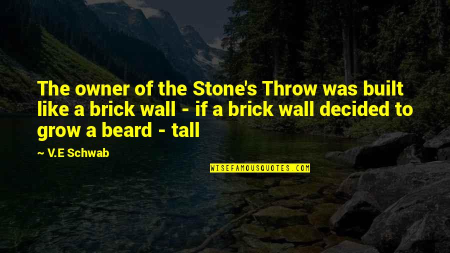 Stone Like Wall Quotes By V.E Schwab: The owner of the Stone's Throw was built Stone Like Wall Quotes By V.E Schwab: The owner of the Stone's Throw was built