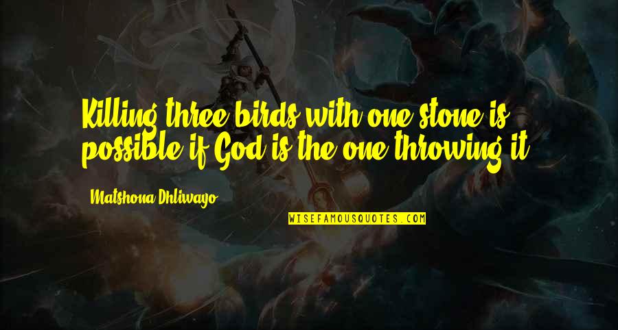 Stone Throwing Quotes By Matshona Dhliwayo: Killing three birds with one stone is possible