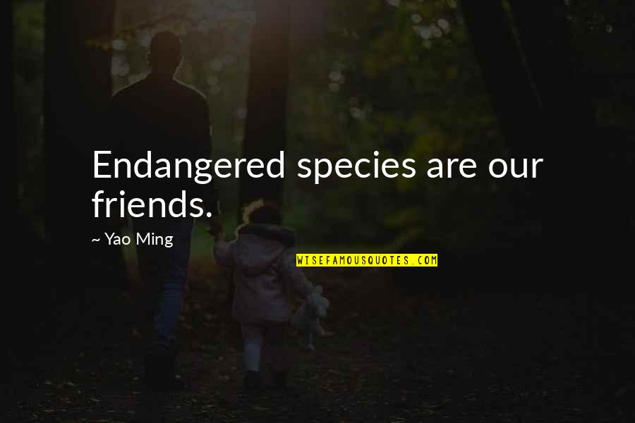 Stone Throwing Quotes By Yao Ming: Endangered species are our friends.