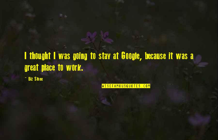 Stone Work Quotes By Biz Stone: I thought I was going to stay at