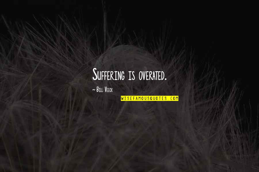 Stonecutter Recipe Quotes By Bill Veeck: Suffering is overated.