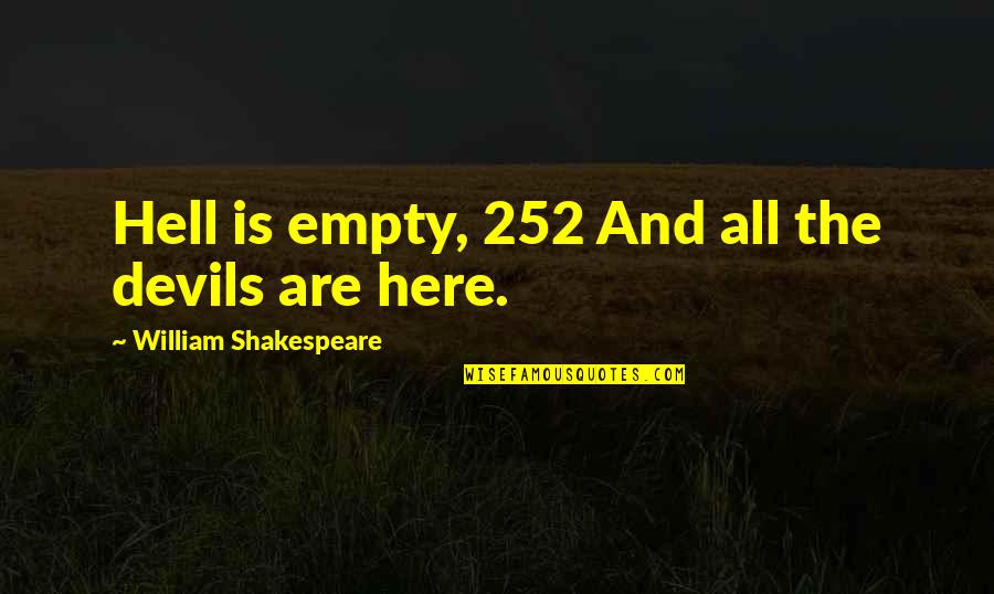 Stoneless Quotes By William Shakespeare: Hell is empty, 252 And all the devils