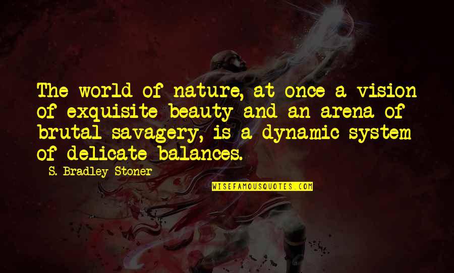 Stoner Quotes By S. Bradley Stoner: The world of nature, at once a vision