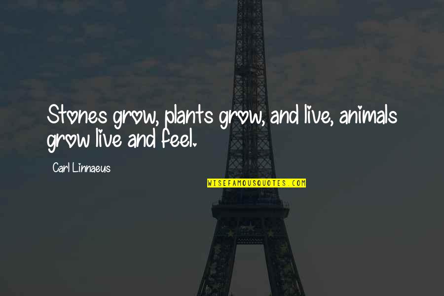 Stones And Life Quotes By Carl Linnaeus: Stones grow, plants grow, and live, animals grow