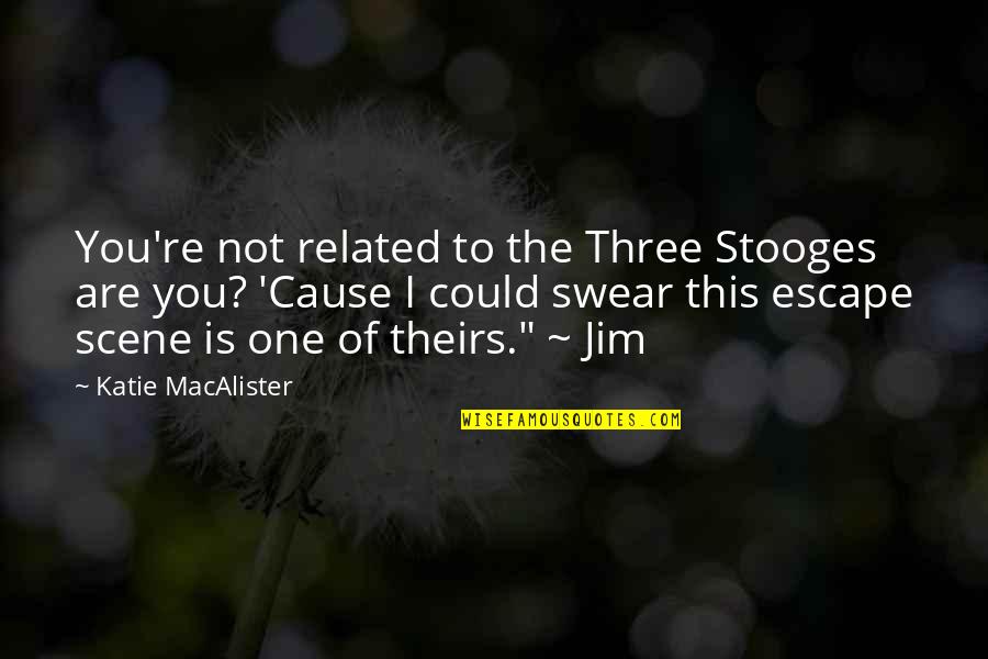 Stooges Quotes By Katie MacAlister: You're not related to the Three Stooges are