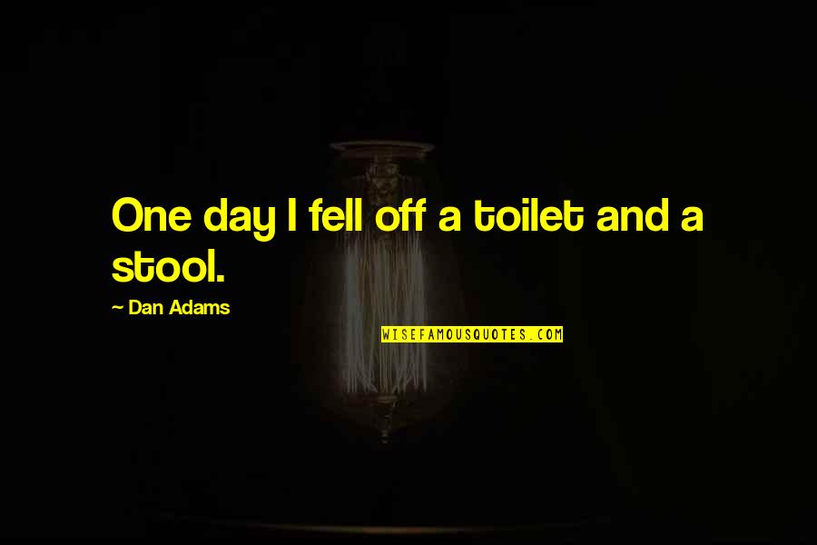 Stool Quotes By Dan Adams: One day I fell off a toilet and