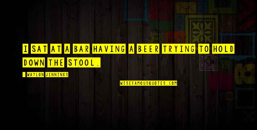 Stool Quotes By Waylon Jennings: I sat at a bar having a beer