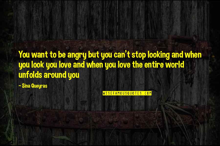 Stop And Look Around Quotes By Sina Queyras: You want to be angry but you can't