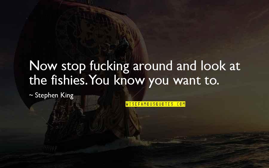 Stop And Look Around Quotes By Stephen King: Now stop fucking around and look at the