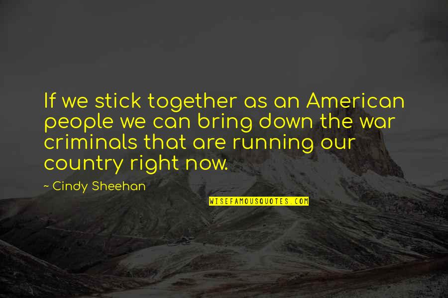 Stop Being So Kind Quotes By Cindy Sheehan: If we stick together as an American people