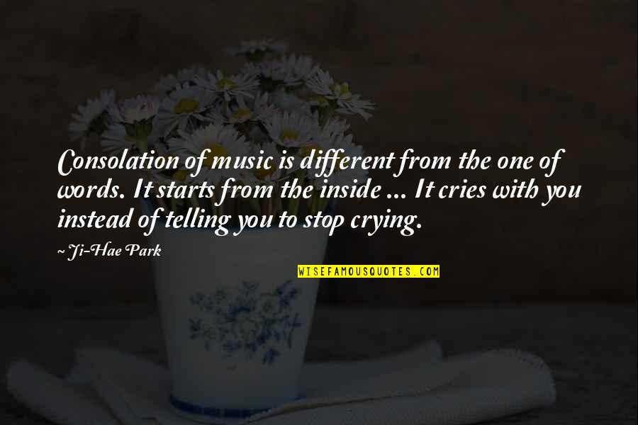 Stop Crying Quotes By Ji-Hae Park: Consolation of music is different from the one