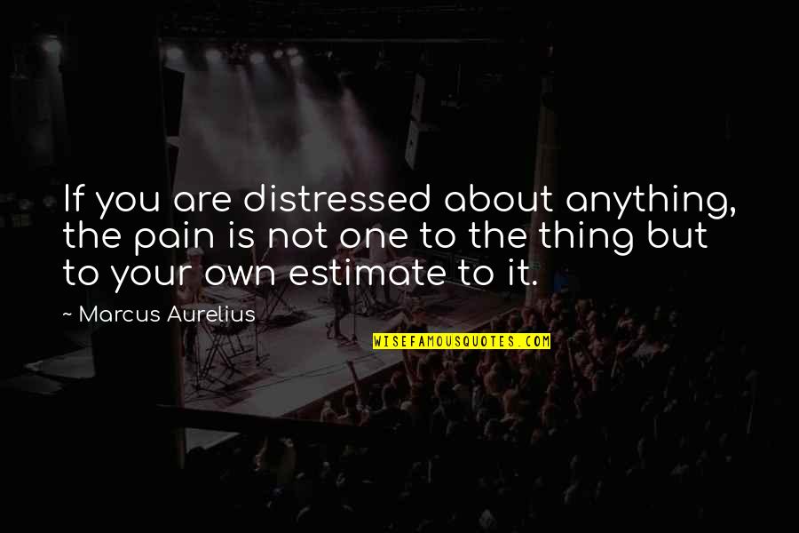 Stop Explaining Yourself To Others Quotes By Marcus Aurelius: If you are distressed about anything, the pain