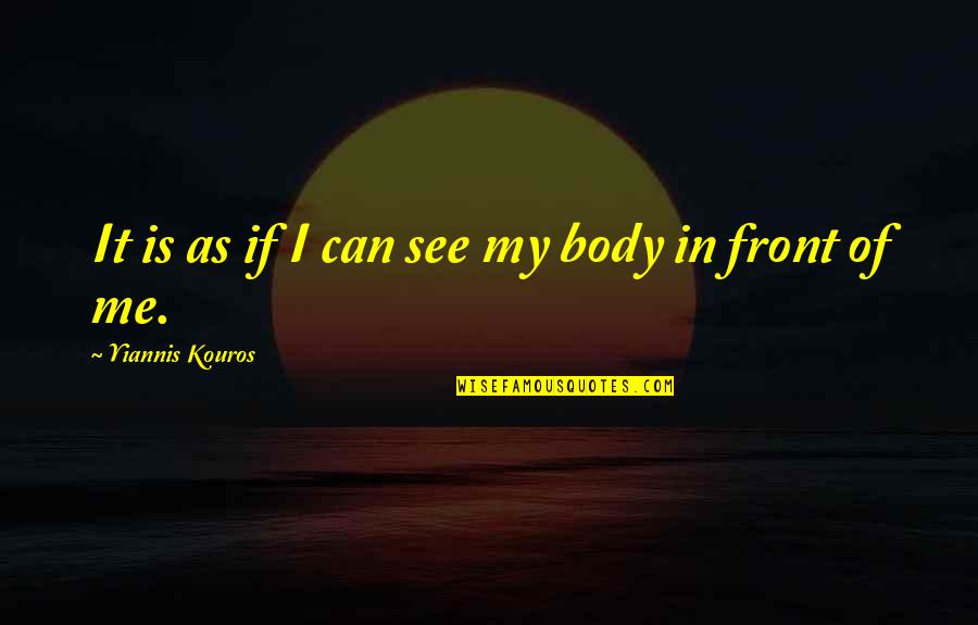 Stop Feeling Sorry For Yourself And You Will Be Happy Quotes By Yiannis Kouros: It is as if I can see my Stop Feeling Sorry For Yourself And You Will Be Happy Quotes By Yiannis Kouros: It is as if I can see my