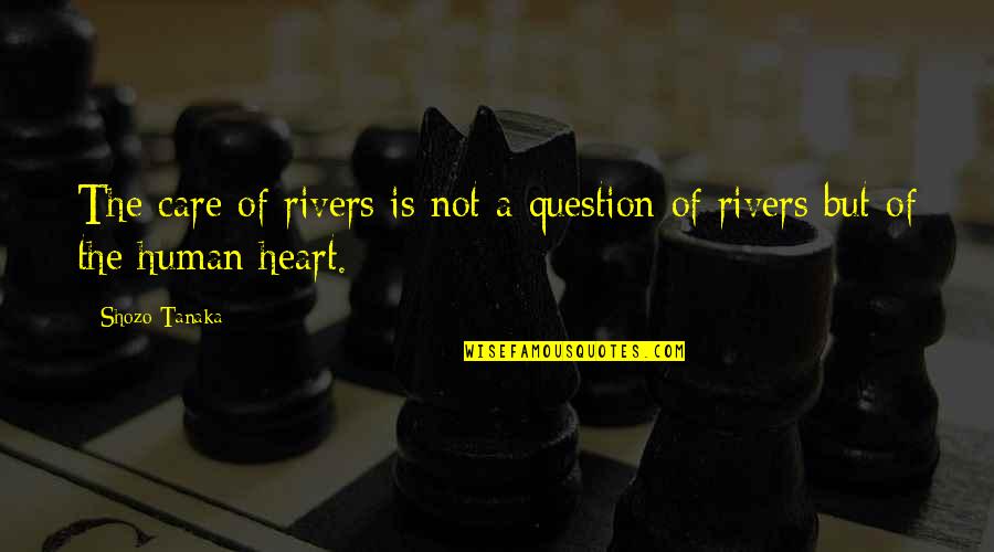 Stop Fighting Love Quotes By Shozo Tanaka: The care of rivers is not a question