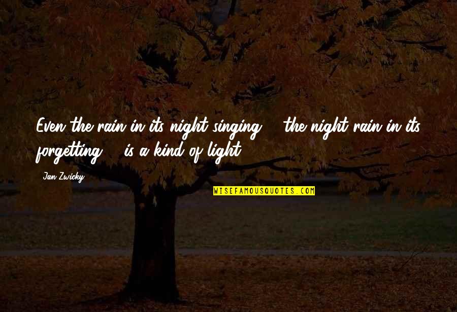 Stop Following The Crowd Quotes By Jan Zwicky: Even the rain in its night singing, /