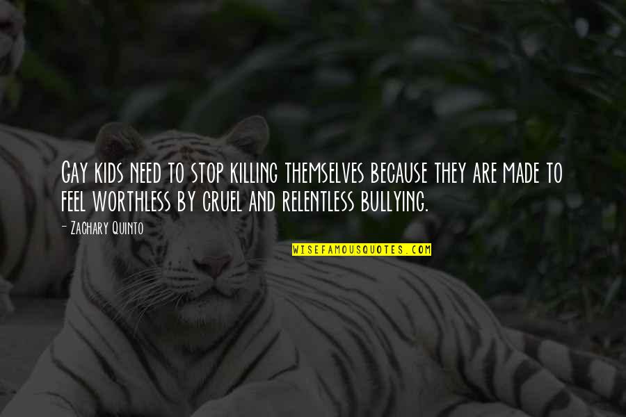 Stop Gay Bullying Quotes By Zachary Quinto: Gay kids need to stop killing themselves because
