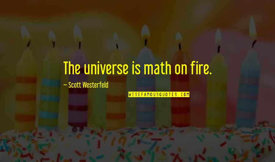 Stop Gossiping Bible Quotes By Scott Westerfeld: The universe is math on fire.