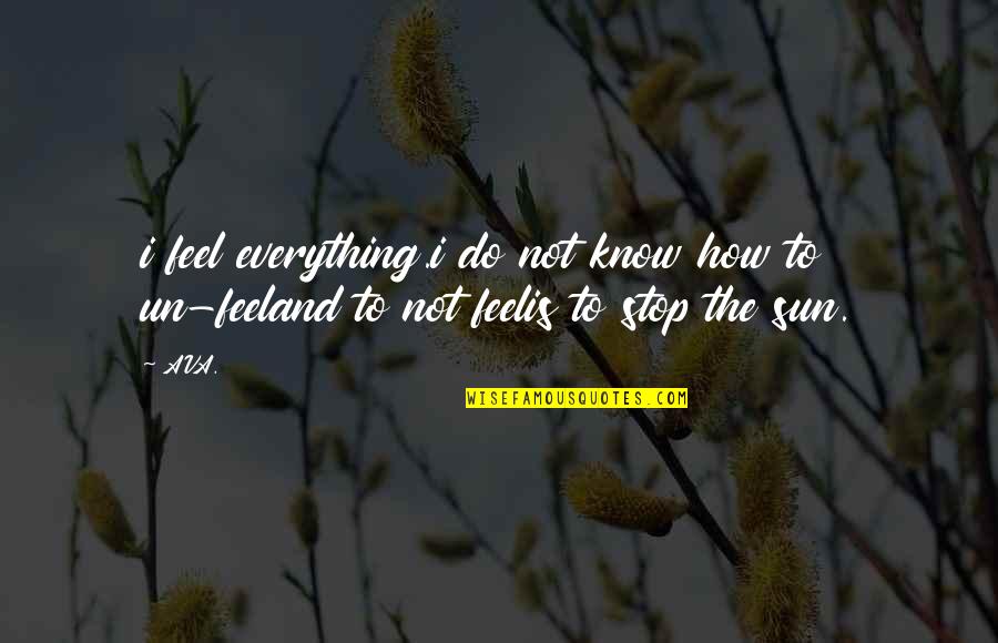 Stop Life Quotes By AVA.: i feel everything.i do not know how to