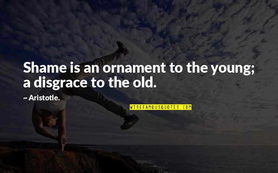 Stop Political Posts Quotes By Aristotle.: Shame is an ornament to the young; a