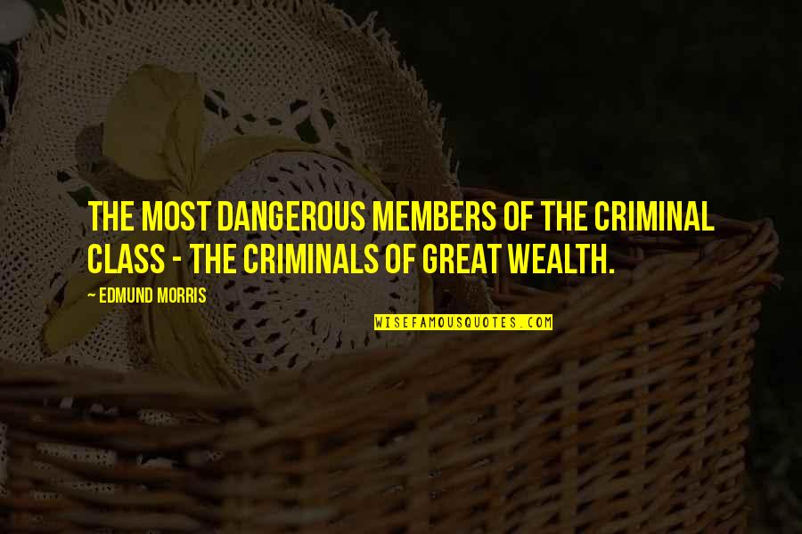 Stop Ruining Your Life Quotes By Edmund Morris: the most dangerous members of the criminal class