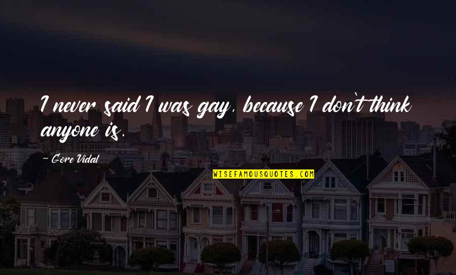 Stop Selling Yourself Short Quotes By Gore Vidal: I never said I was gay, because I