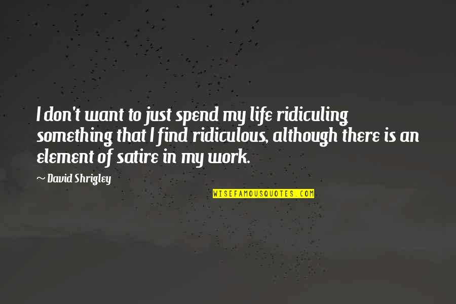Stop Stalking Quotes By David Shrigley: I don't want to just spend my life Stop Stalking Quotes By David Shrigley: I don't want to just spend my life