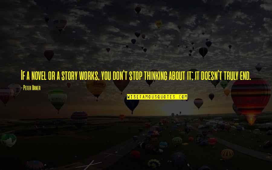 Stop Thinking Too Much Quotes By Peter Orner: If a novel or a story works, you