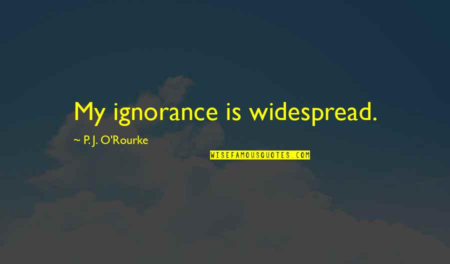 Stopedio Quotes By P. J. O'Rourke: My ignorance is widespread.