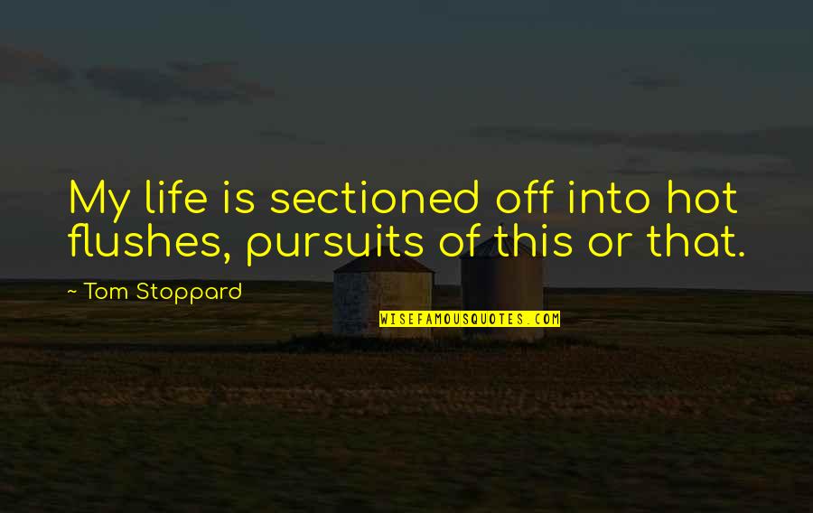 Stopping Gossip Quotes By Tom Stoppard: My life is sectioned off into hot flushes,
