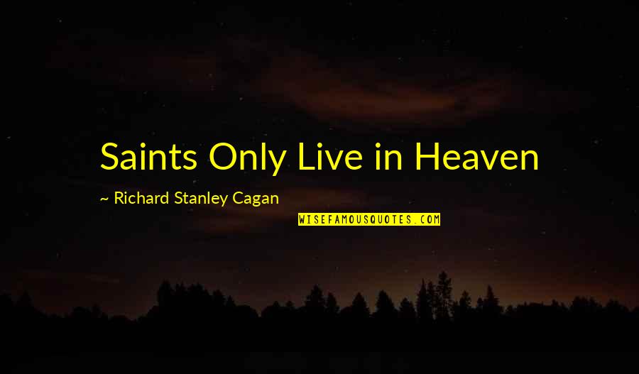 Stopping Homophobia Quotes By Richard Stanley Cagan: Saints Only Live in Heaven