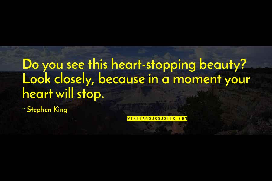 Stopping You Quotes By Stephen King: Do you see this heart-stopping beauty? Look closely,