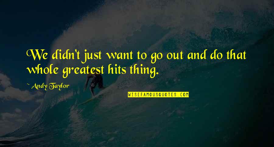 Storch Advisors Quotes By Andy Taylor: We didn't just want to go out and