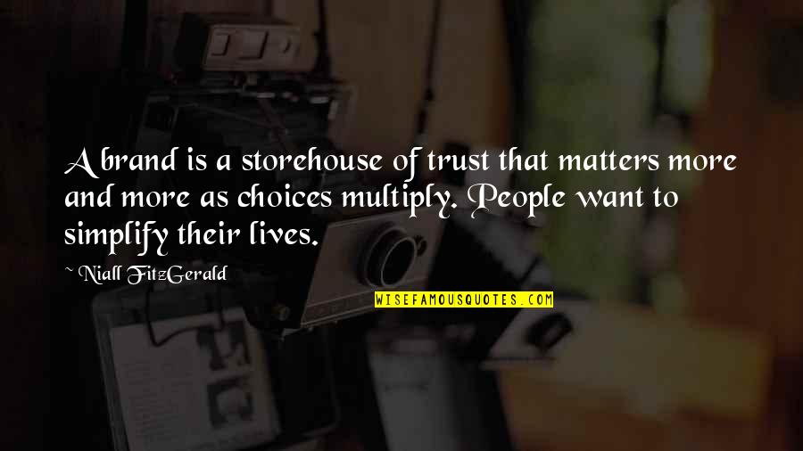 Storehouse Quotes By Niall FitzGerald: A brand is a storehouse of trust that