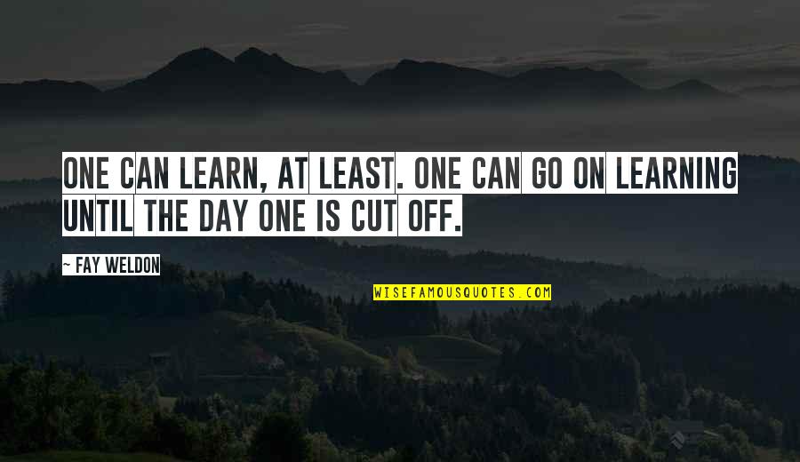 Storeys Florists Quotes By Fay Weldon: One can learn, at least. One can go