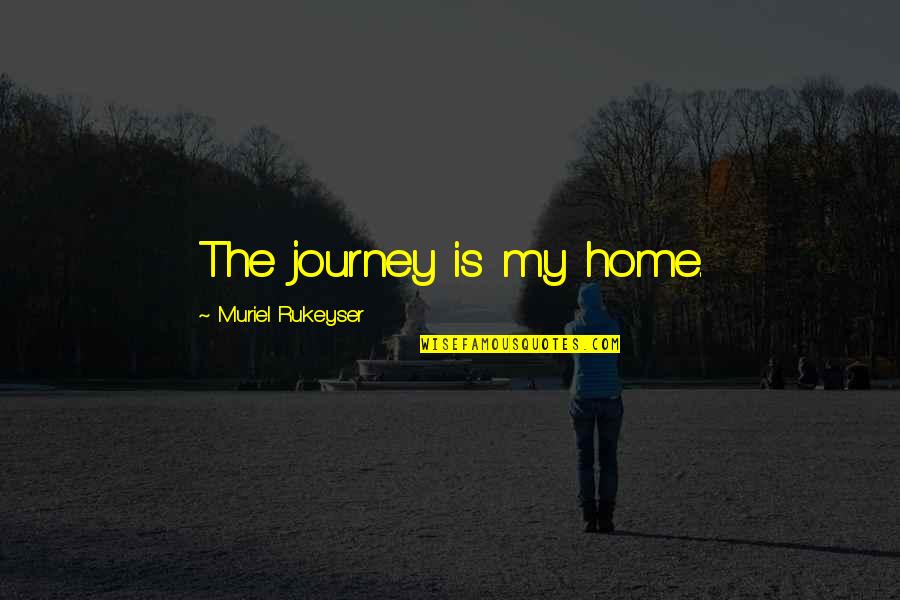 Storm And Rainbow Quotes By Muriel Rukeyser: The journey is my home.