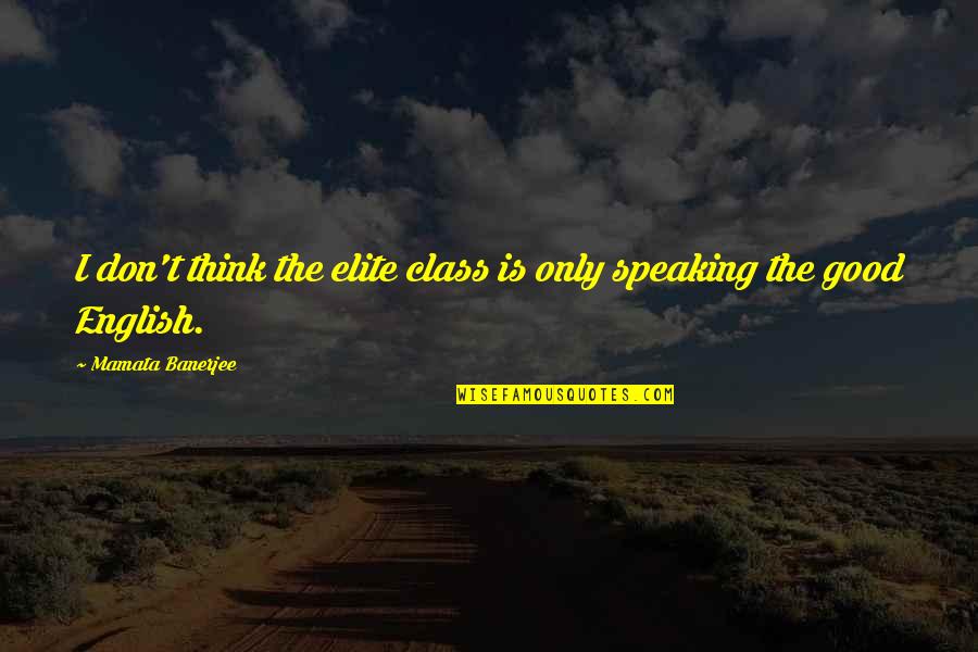 Stormbattered Quotes By Mamata Banerjee: I don't think the elite class is only Stormbattered Quotes By Mamata Banerjee: I don't think the elite class is only