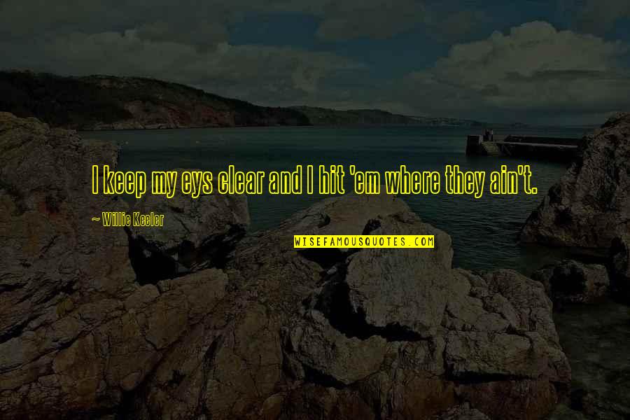 Stormcrows Quotes By Willie Keeler: I keep my eys clear and I hit Stormcrows Quotes By Willie Keeler: I keep my eys clear and I hit