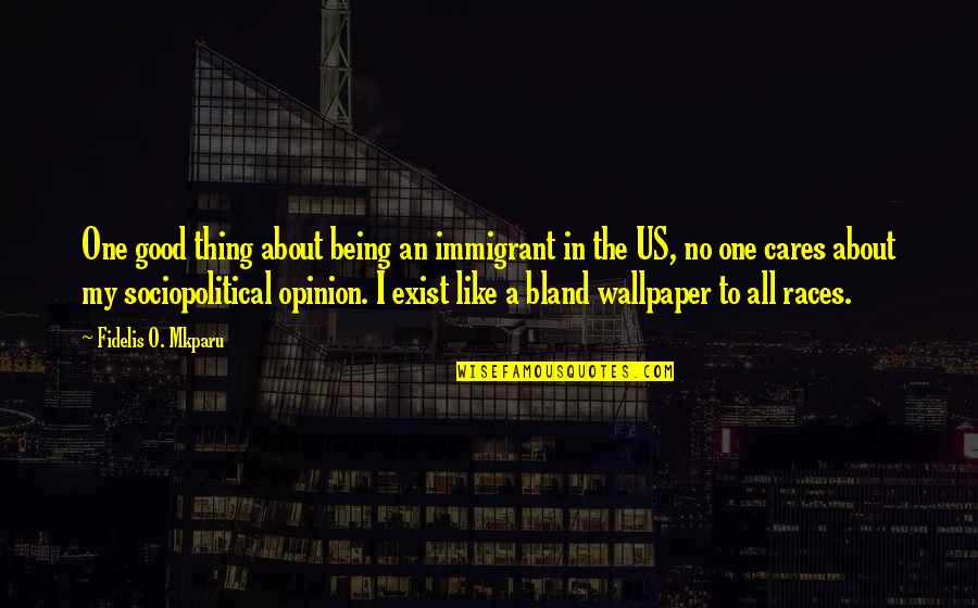 Stormguard Draught Quotes By Fidelis O. Mkparu: One good thing about being an immigrant in Stormguard Draught Quotes By Fidelis O. Mkparu: One good thing about being an immigrant in